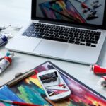 workplace, macbook, computer, digital, oil painting, technology, work, creative, digital, creative, creative, creative, creative, creative